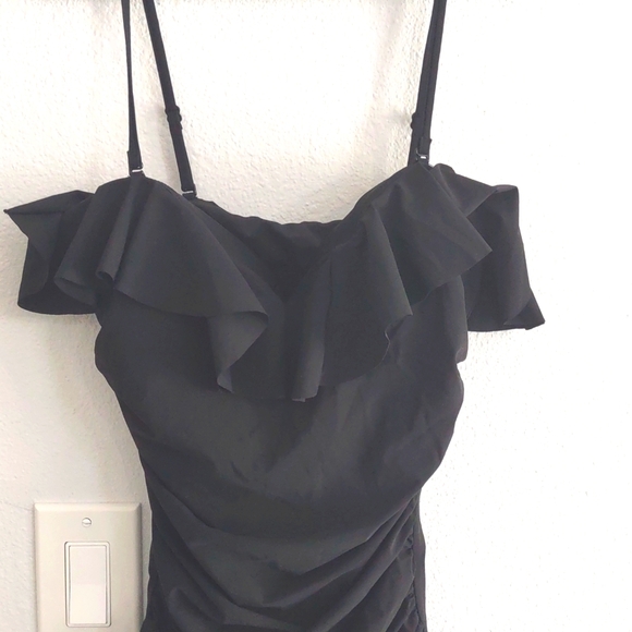J. Crew Black Ruffle One-Piece Swimsuit - Picture 7 of 9